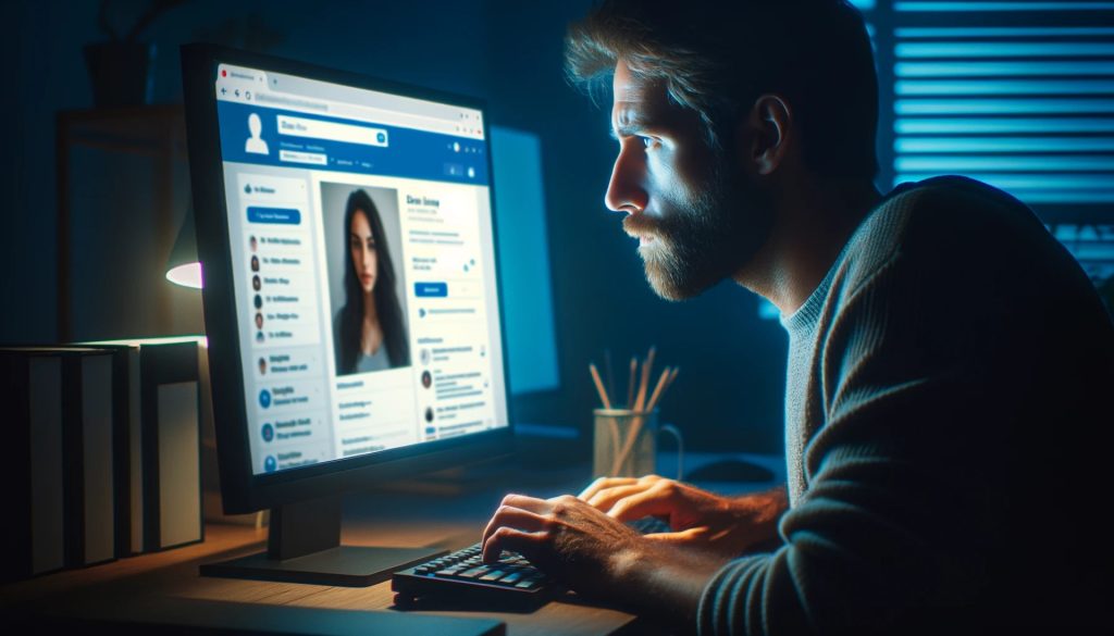 a client is stalking an escort girl on social media