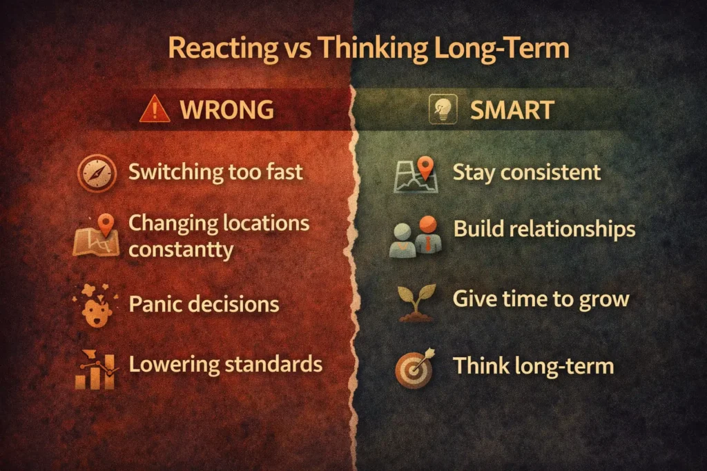 reacting vs thinking long-term